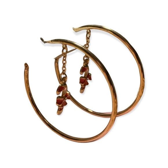 Jewelry - Christmas Candy Cane Hoop Earrings NWT